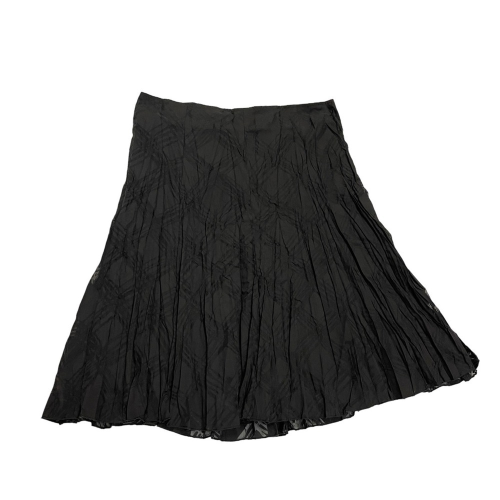 Vintage A line skirt crinkle fabric size 9 black wimsygoth pleated